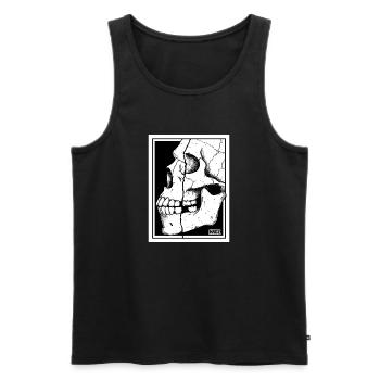 Zerbrochenes Schädelporträt - Männer Premium Bio Tank Top - Schwarz - Vorne - AI Model Male 178 light (178cm)