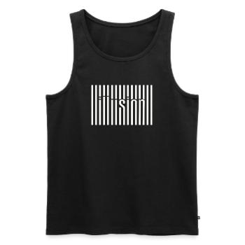 Barcode Illusion  - Männer Premium Bio Tank Top - Schwarz - Vorne - AI Model Male 178 light (178cm)