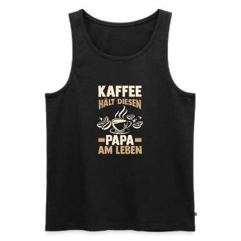 Coffee Father Father's Day Dad - Men's Premium Organic Tank Top - black - Front - Michal (187cm)