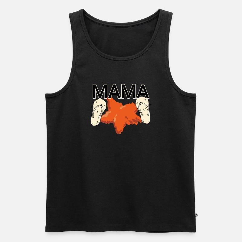 Mama am Strand - Männer Premium Bio Tank Top - Schwarz