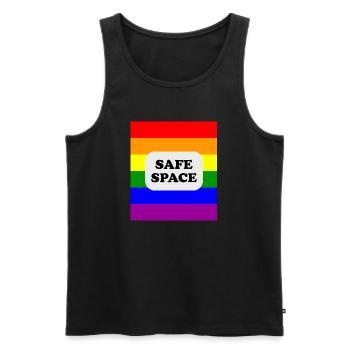 LGBT-Safe-Space-Regenbogenflagge - Männer Premium Bio Tank Top - Schwarz - Vorne - AI Model Male 178 light (178cm)