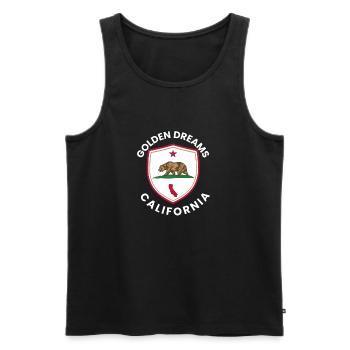 Golden Dreams California Crest - Men's Premium Organic Tank Top - black - Front - Michal (187cm)