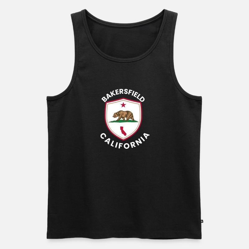 Bakersfield-Bärenemblem - Männer Premium Bio Tank Top - Schwarz