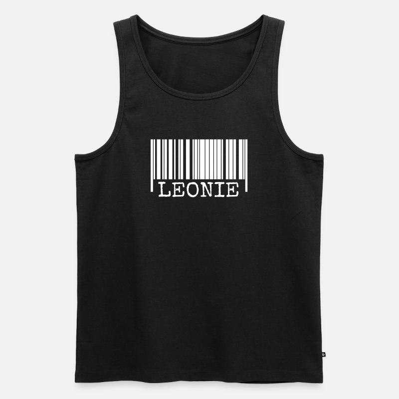 Leonie als Strichcode - Männer Premium Bio Tank Top - Schwarz