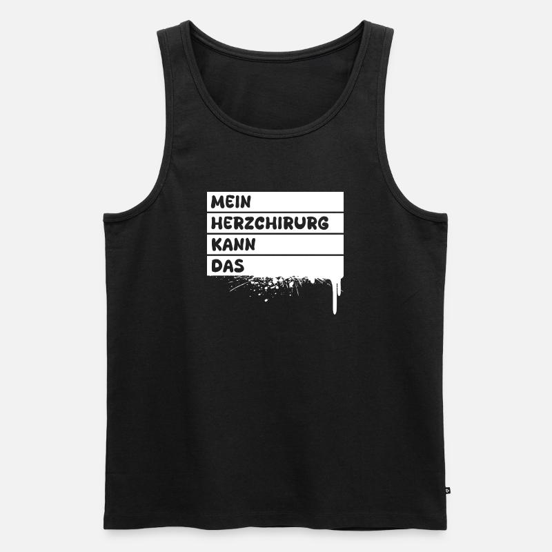 Herzchirurg als Handwerker - Männer Premium Bio Tank Top - Schwarz