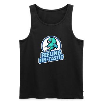 Fin-tastisch fühlen - Männer Premium Bio Tank Top - Schwarz - Vorne - AI Model Male 178 light (178cm)