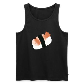 Garnelen-Nigiri-Minimalistisches Sushi - Männer Premium Bio Tank Top - Schwarz - Vorne - AI Model Male 178 light (178cm)