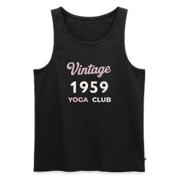 Vintage 1959 Yoga Club Retro Birth Year Vintage - Men's Premium Organic Tank Top - black - Front - AI Model Male 178 light (178cm)