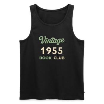 Vintage 1955 Book Club Retro Birth Year Gift - Men's Premium Organic Tank Top - black - Front - Michal (187cm)