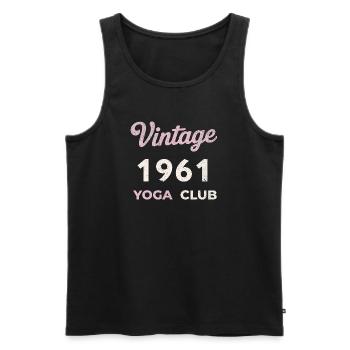 Vintage 1961 Yoga Club Retro Birth Year Vintage - Men's Premium Organic Tank Top - black - Front - AI Model Male 178 light (178cm)