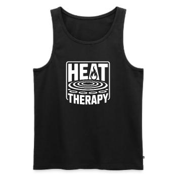 Sauna Heat Therapy Wellness Sweating - Men's Premium Organic Tank Top - black - Front - AI Model Male 178 light (178cm)