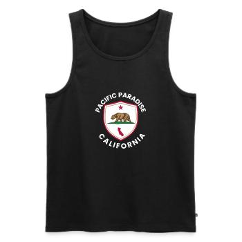 Pacific Paradise California - Men's Premium Organic Tank Top - black - Front - AI Model Male 178 light (178cm)