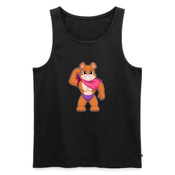 Bear Bodybuilder Bodybuilding Sport - Men's Premium Organic Tank Top - black - Front - Michal (187cm)