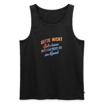 Please don't push, I've got beer in my hand - Men's Premium Organic Tank Top - black - Front - AI Model Male 178 light (178cm)