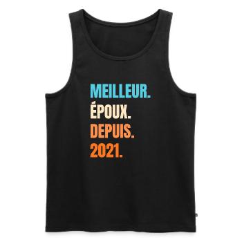 Bester Ehemann seit 2021 Geschenk-Ehemann - Männer Premium Bio Tank Top - Schwarz - Vorne - AI Model Male 178 light (178cm)