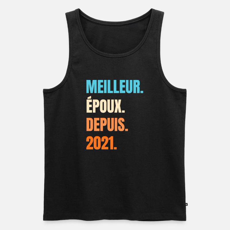 Bester Ehemann seit 2021 Geschenk-Ehemann - Männer Premium Bio Tank Top - Schwarz