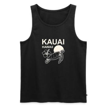 Kauai Turtle Hibiscus - Men's Premium Organic Tank Top - black - Front - Michal (187cm)