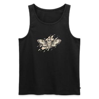 Illustration du papillon de nuit - Débardeur bio Premium Homme - noir - Devant - AI Model Male 178 light (178cm)