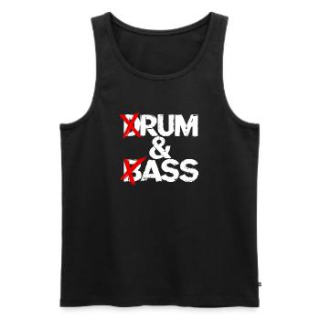 Drum & Bass / Rum & Ass Drummer Band Music - Men's Premium Organic Tank Top - black - Front - Michal (187cm)
