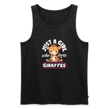 Juste une fille qui aime les girafes - Débardeur bio Premium Homme - noir - Devant - Michal (187cm)