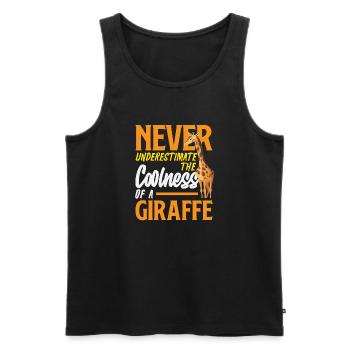 Unterschätze nie die Coolness Giraffe - Männer Premium Bio Tank Top - Schwarz - Vorne - Michal (187cm)
