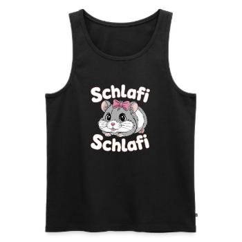 Schlafi Schlafi Hamster Design - Männer Premium Bio Tank Top - Schwarz - Vorne - AI Model Male 178 light (178cm)