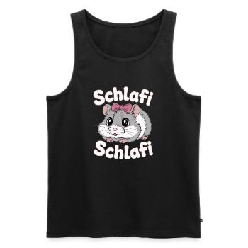 Schlafi Schlafi Hamster Design - Männer Premium Bio Tank Top - Schwarz - Vorne - AI Model Male 178 light (178cm)