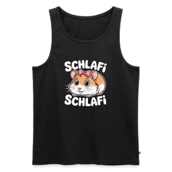 Schlafi Schlafi Hamster Design - Männer Premium Bio Tank Top - Schwarz - Vorne - AI Model Male 178 light (178cm)