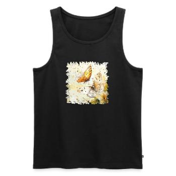 Watercolor butterflies - Men's Premium Organic Tank Top - black - Front - AI Model Male 178 light (178cm)
