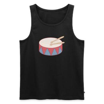 Cartoon Drum with Triangle Decor - Men's Premium Organic Tank Top - black - Front - AI Model Male 178 light (178cm)