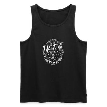 J’ai laissé mes chats pour être ici, ça a intérêt à être bon - Débardeur bio Premium Homme - noir - Devant - Michal (187cm)