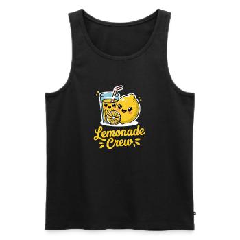 Lemonade Crew Funny Lemon Cartoon Illustration - Men's Premium Organic Tank Top - black - Front - AI Model Male 178 light (178cm)