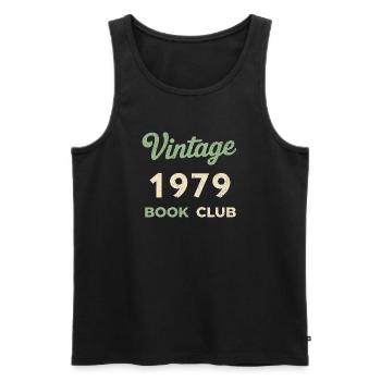 Cadeau rétro de l’année de naissance du club de lecture vintage 1979 - Débardeur bio Premium Homme - noir - Devant - Michal (187cm)