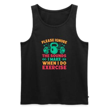 Fitness Motivation Bodybuilder Ignore The Sounds - Männer Premium Bio Tank Top - Schwarz - Vorne - AI Model Male 178 light (178cm)
