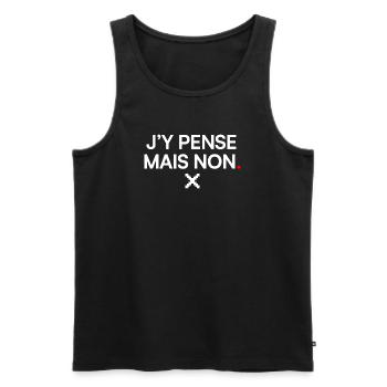 ICH DENKE DARÜBER NACH, ABER NICHT Fauler Humor - Männer Premium Bio Tank Top - Schwarz - Vorne - AI Model Male 178 light (178cm)