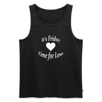 FRIDAY - TIME FOR LOVE - Männer Premium Bio Tank Top - Schwarz - Vorne - AI Model Male 178 light (178cm)