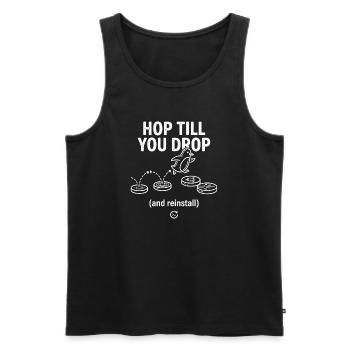 Hop Till You Drop Linux Reinstall - Männer Premium Bio Tank Top - Schwarz - Vorne - AI Model Male 178 light (178cm)