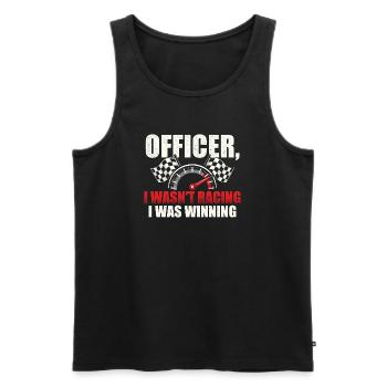Officer, ich bin nicht gefahren, ich habe gewonnen. - Männer Premium Bio Tank Top - Schwarz - Vorne - AI Model Male 178 light (178cm)