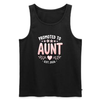 Aunt 2026 Aunt 2026 Promoted to Aunt 2026 - Men's Premium Organic Tank Top - black - Front - AI Model Male 178 light (178cm)