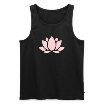 Fleur de lotus Fleur de lotus Fleur pastel Fleurs de nénuphar Fleurs - Débardeur bio Premium Homme - noir - Devant - AI Model Male 178 light (178cm)