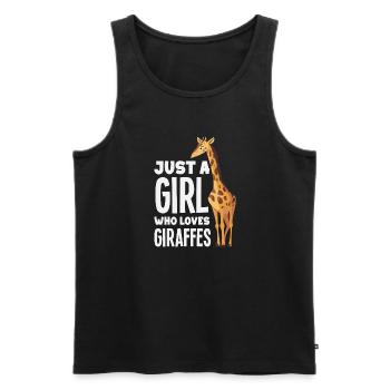 Juste une fille qui aime les girafes - Débardeur bio Premium Homme - noir - Devant - Michal (187cm)