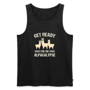 Préparez-vous pour l’art amusant de jeux de mots sur l’alpacalypse - Débardeur bio Premium Homme - noir - Devant - AI Model Male 178 light (178cm)