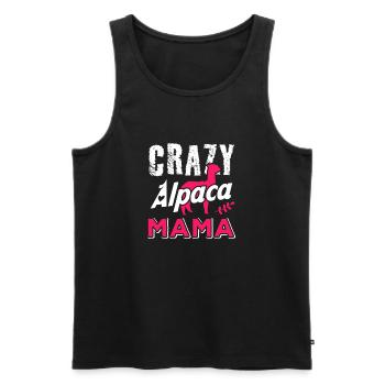 Crazy Alpaca Mama Funny Alpaca Lover Design - Men's Premium Organic Tank Top - black - Front - AI Model Male 178 light (178cm)
