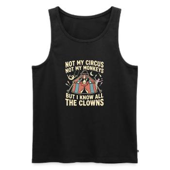 Nicht mein Zirkus, nicht meine Affen, ich kenne al - Männer Premium Bio Tank Top - Schwarz - Vorne - AI Model Male 178 light (178cm)