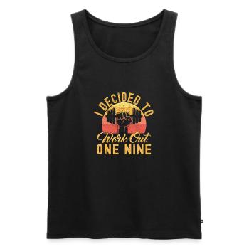 Fitness Fanatics Decided To Workout Calisthenics - Men's Premium Organic Tank Top - black - Front - AI Model Male 178 light (178cm)