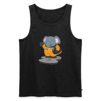 Elephant Astronaut Space - Men's Premium Organic Tank Top - black - Front - Michal (187cm)