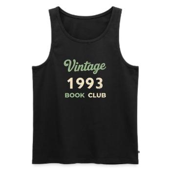 Cadeau rétro de l’année de naissance vintage du club de lecture 1993 - Débardeur bio Premium Homme - noir - Devant - Michal (187cm)
