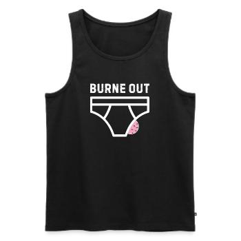 Burne out – humour bureau stress - Débardeur bio Premium Homme - noir - Devant - AI Model Male 178 light (178cm)
