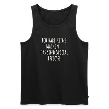 I don't have any quirks. These are special effects - Men's Premium Organic Tank Top - black - Front - AI Model Male 178 light (178cm)