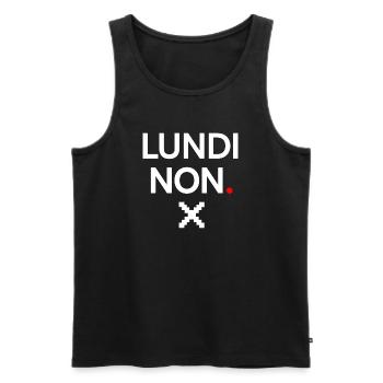 MONTAG NEIN | Minimaler Montagshumor - Männer Premium Bio Tank Top - Schwarz - Vorne - AI Model Male 178 light (178cm)